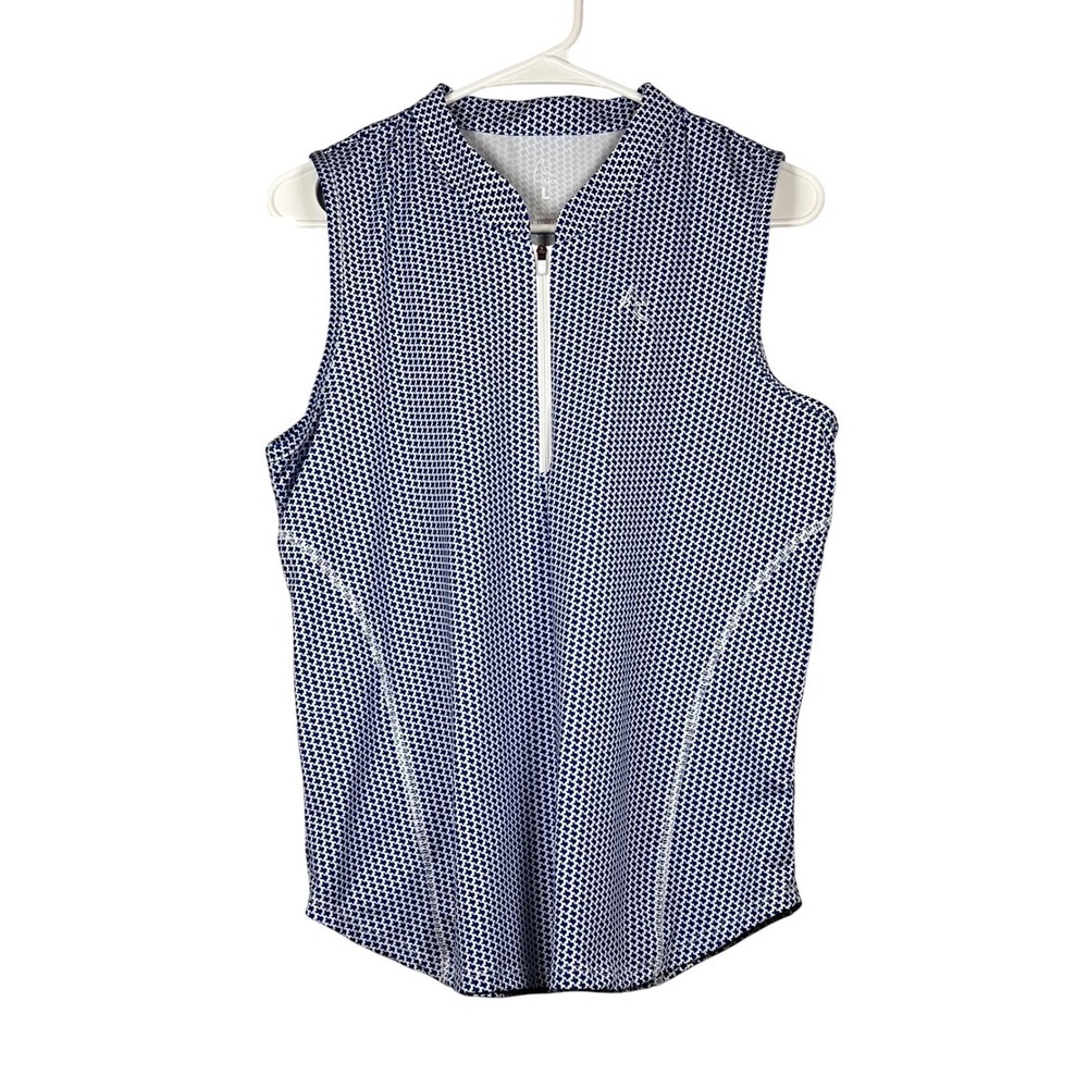 RHOBACK Women's Don't Mess Texas Sleeveless Zip Mock Performance Tank, Size L